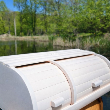 Хлібниця на 2 відділи, дерев'яна, біла 3002