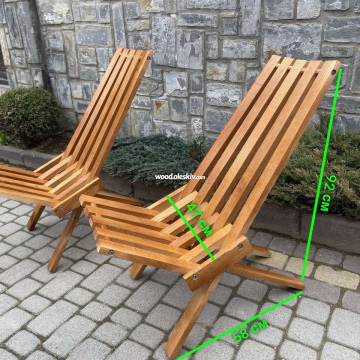 Дубове розкладне крісло-шезлонг 7003