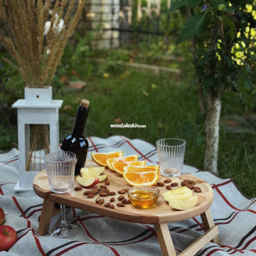 Столик-менажниця овальний, буковий 6002