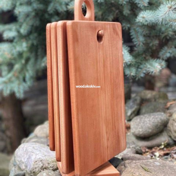 Набір з 4-х кухонних дощок з підставкою1008