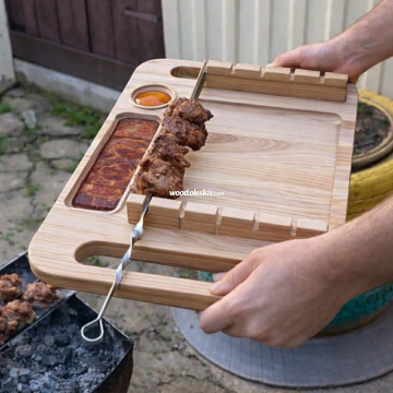 Дошка для подачі шашлику, букова 4011