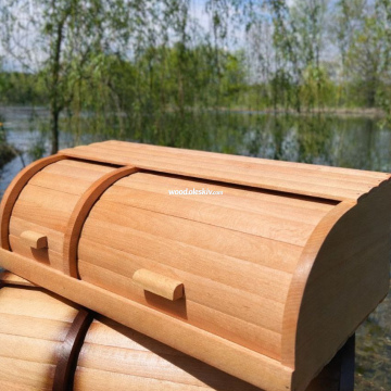 Хлібниця на 2 відділи, дерев'яна, природня 3004